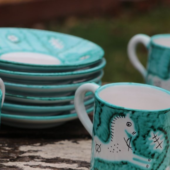 Vintage Italia Bitossi Hand Painted Tea Set - Picture 8 of 8